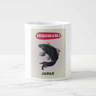 Grande Tasse Yokohama Japon affiche de voyage de style vintage