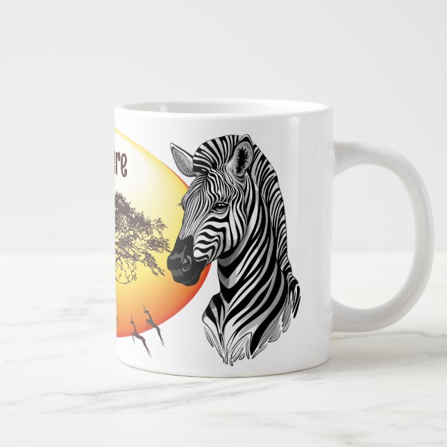 Grande Tasse Zebra African Savanna Wild Animal (Droite)