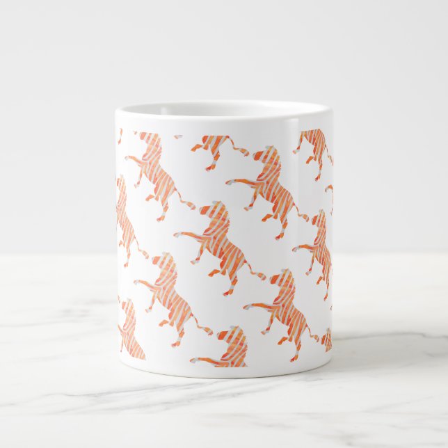 Grande Tasse Zebra Orange et Silhouette blanche (Devant)