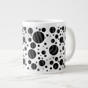 Grande Tasse Zebra Polka point noir et gris impression