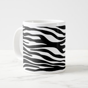 Grande Tasse Zebra Print, Zebra Stripes, Noir Et Blanc