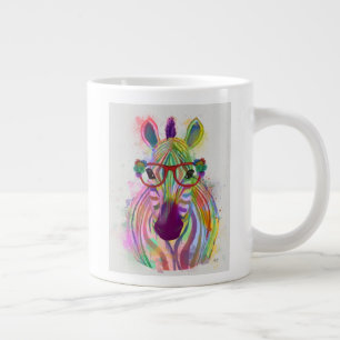 Grande Tasse Zebra Rainbow Splash