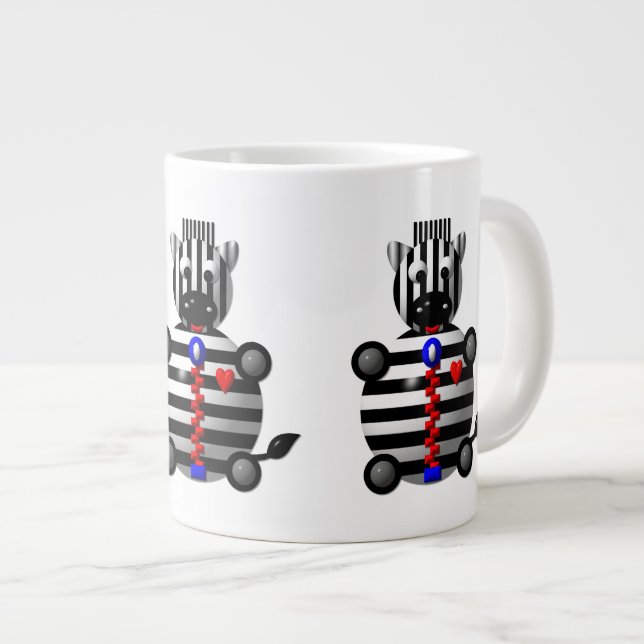 Grande Tasse Zèbre avec fermeture éclair (Devant droit)