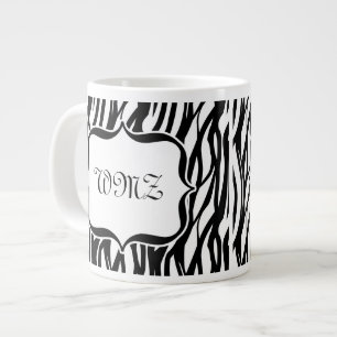 Grande Tasse Zèbre noir et blanc personnalisé