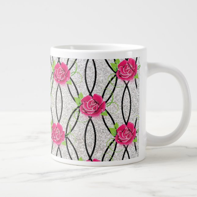 Grande Tasse Zig Zag Motif, fleur (Droite)
