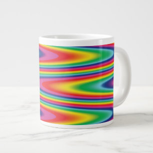 Grande Tasse Zig Zag Motif psychiatrique arc-en-ciel