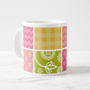 Grande Tasse Zigzag, Chevron, Pois, En vichy, Patchwork