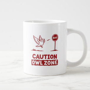 Grande Tasse Zone Chouette de prudence - Amusants Chouette conc