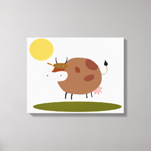 Grande toile de haute qualité avec photo de vache