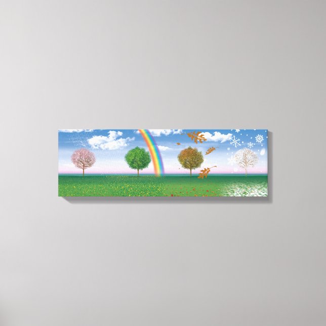 Grande toile imprimé quatre saisons art numérique (Recto)