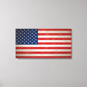 Grande toile Vintage Grunge Style American Flag