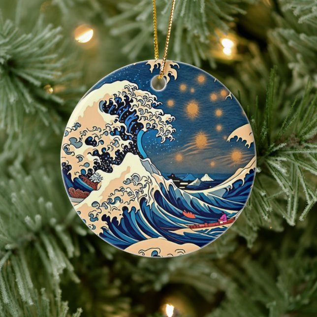 Grande Vague Ornement d'Art Hokusai (Arbre)