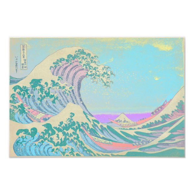 Grande vague Pastel Colors Premium Poster (Devant)