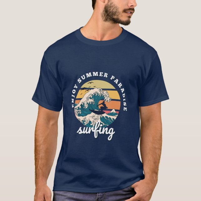 Grande vague rétro, profitez de t-shirt été (Devant)
