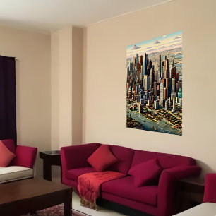 Grande ville américaine   AI Art Poster