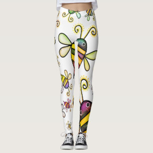 Grandes abeilles colorées sur des Leggings tout-en