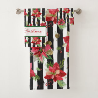 Grandes bandes de Poinsettias Joyeux Noël