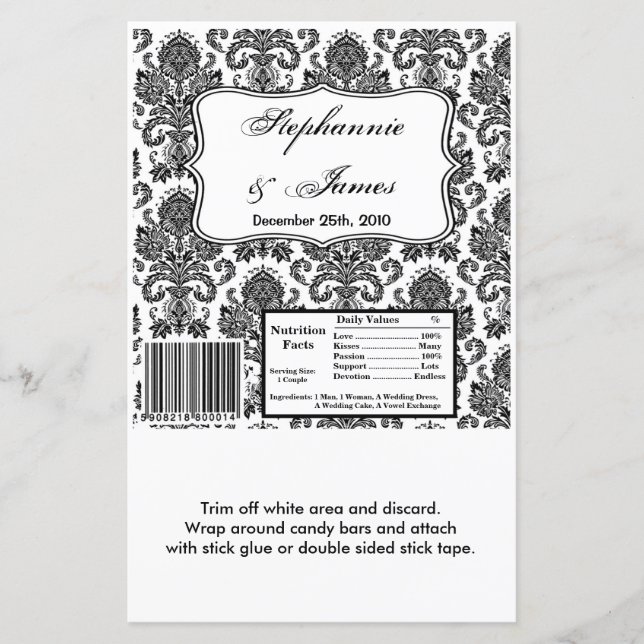 Grandes barrettes de Hershey noir blanc Damas Lac (Devant)