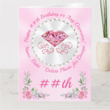 Grandes cartes d'anniversaire florales personnalis