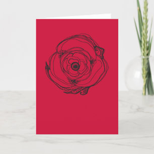 Grandes cartes de dessin et poème Rose
