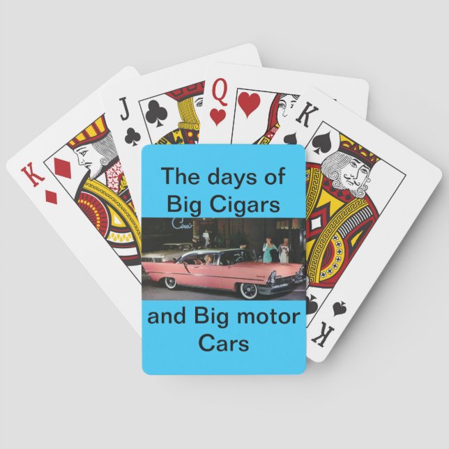 Grandes cartes de jeu de cigares et d'automobiles (dos)