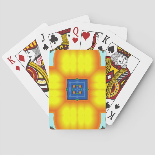 Grandes cartes de jeu de couleur de fleur (dos)