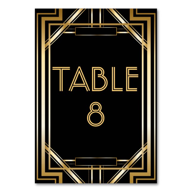 Grandes Cartes De Numéro De Table Gatsby Art Déco (Par défaut)