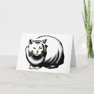 Grandes Cartes de voeux pour chats blancs