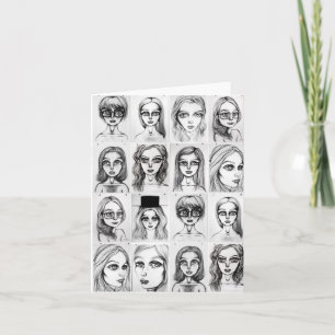 Grandes Dessins De Fille Carte De Voeux