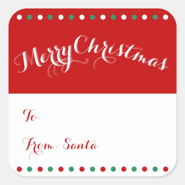 Grandes étiquettes cadeau de Noël personnalisées R (Devant)