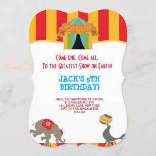 GRANDES INVITATIONS D'ANNIVERSAIRE DU CIRQUE DE HA