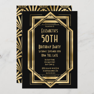 Grandes invitations Gatsby 50e anniversaire