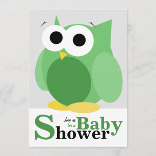 Grandes invitations vertes drôles de baby shower