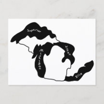 Grandes lacs de la carte postale du Michigan