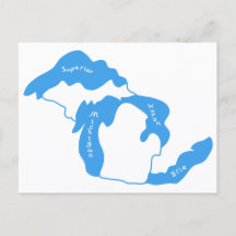 Grandes lacs de la carte postale du Michigan
