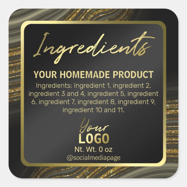 Grandes lignes d'Agate Étiquettes d'Ingrédient d'o (Devant)