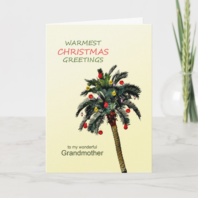 Grandes-mères Noël Palm Tree Carte de vacances (Devant)