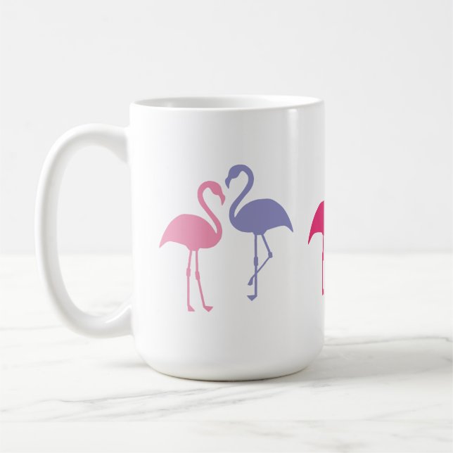 Grandes Statues de Flamant rose 15 oz. Mug (Gauche)