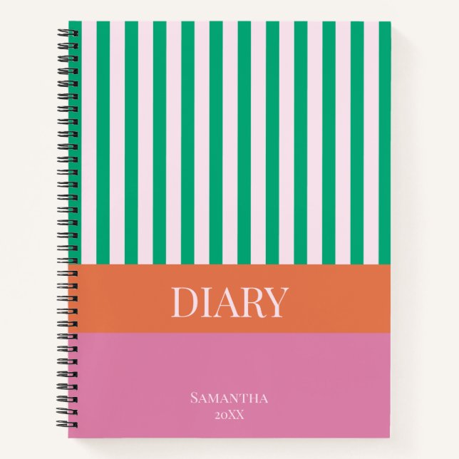 Grandes vertes Coloré Journal Carnet (Devant)