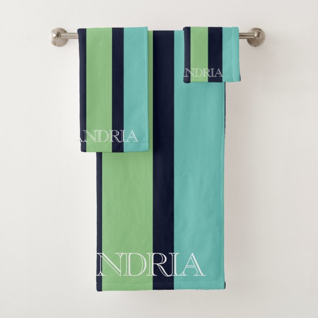 Grandes Verticales En Sage Vert, Marine Et Turquoi (En situation)