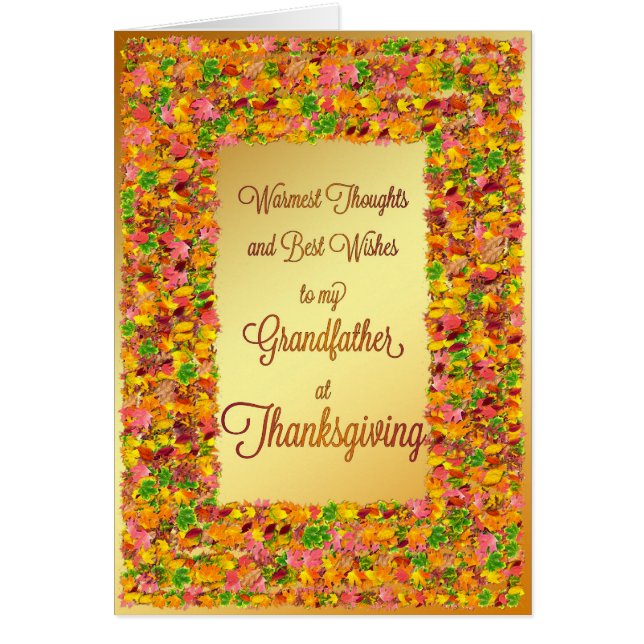 Grandfather Thanksgiving, fall leaves (Devant)