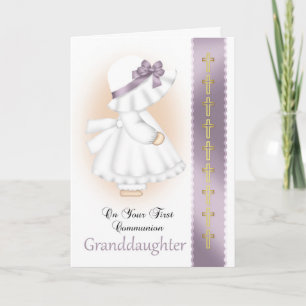 Grandgirl Carte de Communion Sainte Avec Petite Fi
