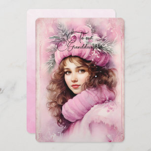 Grandgirl Dark Haired Girl voeux de Noël