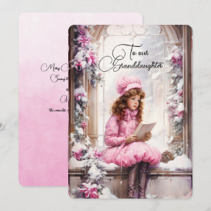 Grandgirl Dark Haired Girl voeux de Noël