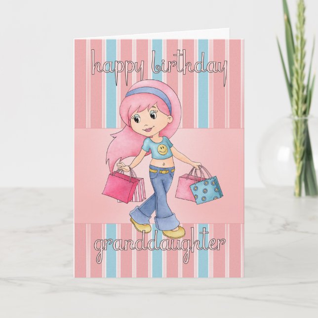 Grandgirl Shopping Carte d'anniversaire - Femme mi (Devant)
