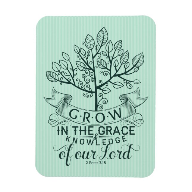 Grandir dans la grâce Bible Verse Photo Magnet (Vertical)