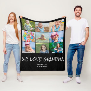 Grandma 9 photo Collage de couverture en polaire