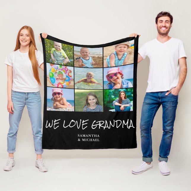 Grandma 9 photo Collage de couverture en polaire (En situation)