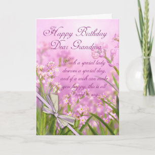 Grandma Carte d'anniversaire - Rose Feminine Flora