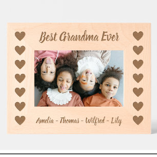Grandma Heart Motif Cadre photo en bois personnali